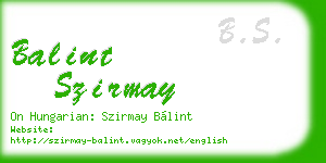 balint szirmay business card